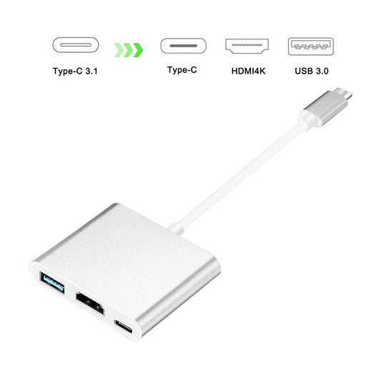 3 in 1 Type C HDMI-compatible USB 3.0 Charging Adapter